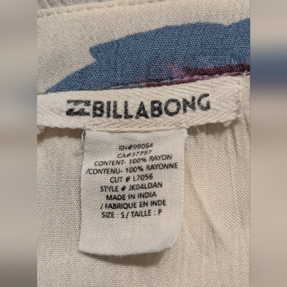 Billabong Dance Til Dawn Floral Midi Skirt Size S Adjustable Waist 3 - Picture 3 of 7